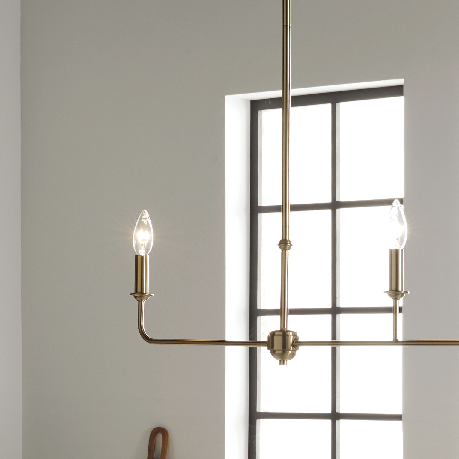 Pallas 3 Light 4.5 inch Brushed Natural Brass Chandelier Linear Ceiling Light